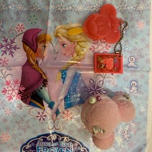 Tokyo Disney Sea Minnie Ice Bar Popsicle Macaroon Key Chain Set with Frozen bag